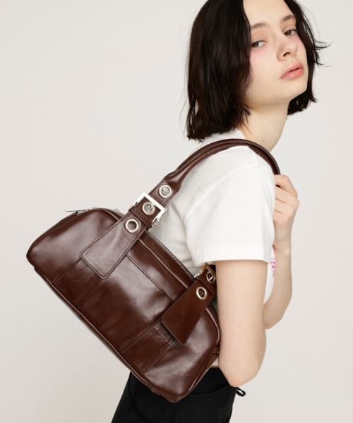 SLY(スライ)の「OBLONG HAND BAG オブロング ハンドバッグ(ハンドバッグ・レディース・グレー/ブラウン/ブラック・FREE)」の19枚目の写真