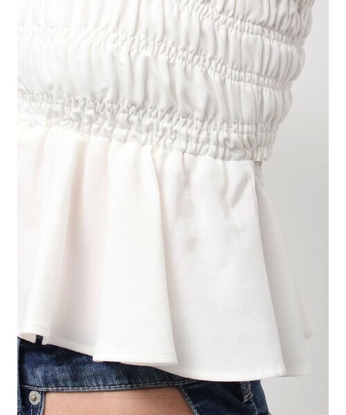 GYDA（ジェイダ）の「バックリボンペプラムブラウス（シャツ/ブラウス・レディース・オフホワイト/ブラック・FREE）」の8枚目の写真