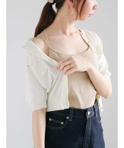 Te chichi(テチチ)の「【松井愛莉着用】デザインストラップカップ付きキャミソール《2025summer catalog item》(キャミソール・レディース・オフホワイト/ブラック/ベージュ・F)」の6枚目の写真