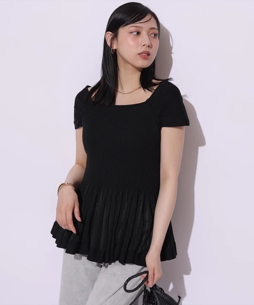 Mystrada（マイストラーダ）の「シアーペプラムニット（ニット