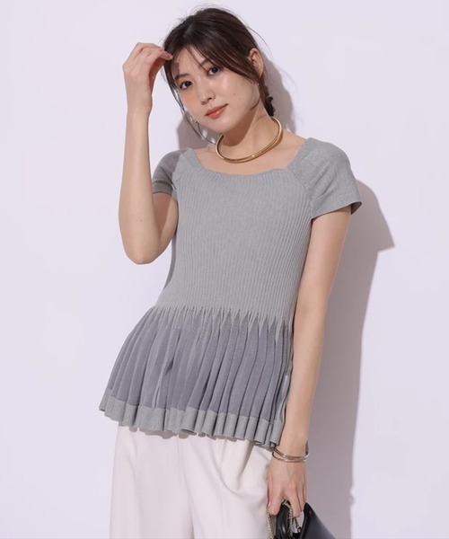 シアーペプラムニット Mystrada Mystrada（マイストラーダ）の「シアーペプラムニット（ニット