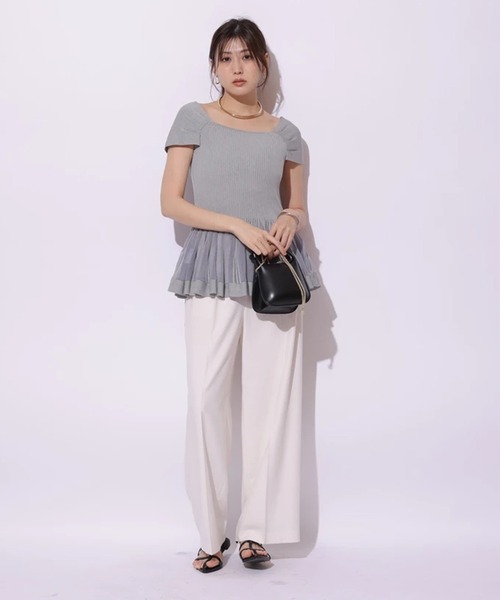シアーペプラムニット Mystrada 𝐌𝐲𝐬𝐭𝐫𝐚𝐝𝐚 𝐍𝐄𝐖 𝐖𝐄𝐁𝐀𝐋𝐁𝐔𝐌🌼 古畑星夏さん着用