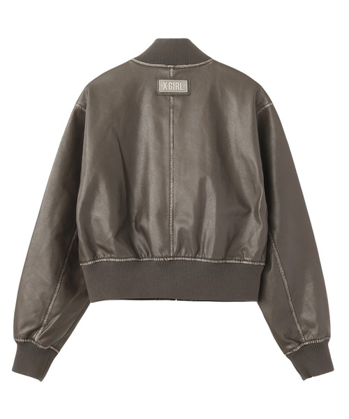X-girl(エックスガール)の「DISTRESSED FAUX LEATHER COMPACT BLOUSON(ブルゾン・レディース・ブラック/ブラウン・ONE SIZE)」の3枚目の写真