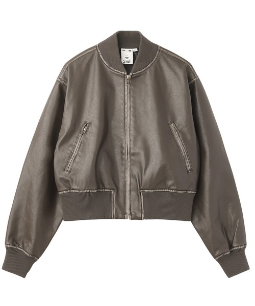 X-girl(エックスガール)の「DISTRESSED FAUX LEATHER COMPACT BLOUSON(ブルゾン・レディース・ブラック/ブラウン・ONE SIZE)」の12枚目の写真