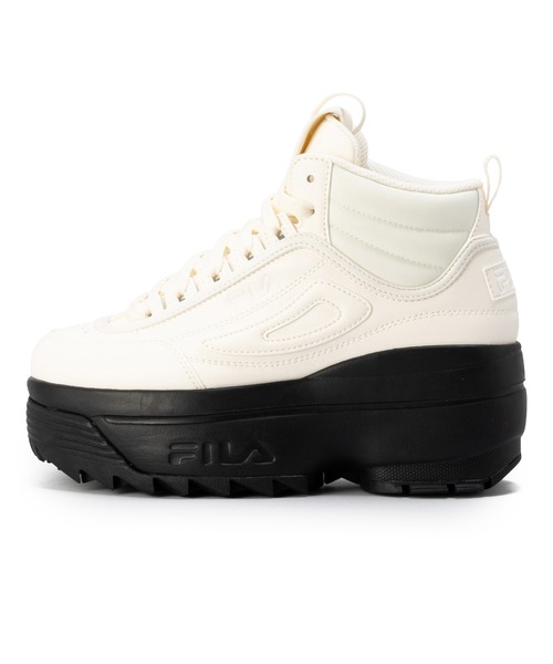 FILA(フィラ)の「DISRUPTOR II WEDGE MID(スニーカー・レディース・ホワイト×ブラック・24.0cm/23.5cm/23.0cm/22.5cm/26.0cm/25.5cm/25.0cm/24.5cm/22.0cm/27.0cm)」の5枚目の写真