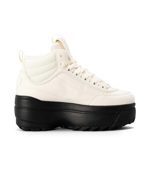 FILA(フィラ)の「DISRUPTOR II WEDGE MID(スニーカー・レディース・ホワイト×ブラック・24.0cm/23.5cm/23.0cm/22.5cm/26.0cm/25.5cm/25.0cm/24.5cm/22.0cm/27.0cm)」の6枚目の写真