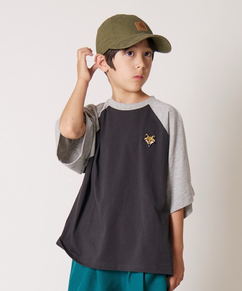 セール】【PAIRMANON STREET】キツネ ベア 刺繍 ラグランTシャツ