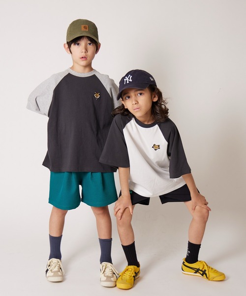 PAIRMANON STREET（ペアマノンストリート）の「【PAIRMANON STREET】キツネ ベア 刺繍 ラグランTシャツ（Tシャツ/カットソー・キッズ・ブラック/ホワイト/ホワイト系その他/レッド・100/110/120/130/140/150/160/90）」の11枚目の写真