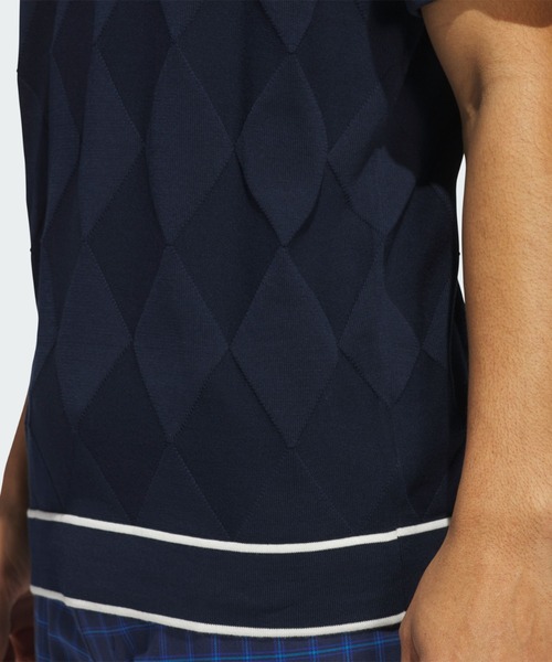 adidas(アディダス)の「オリジナルスゴルフ アーガイルニット 半袖ポロ【adidas Golf/アディダスゴルフ】(ポロシャツ・メンズ・ネイビー/グリーン・XX-LARGE/LARGE/MEDIUM/SMALL/X-LARGE)」の14枚目の写真