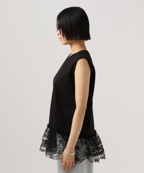 BAYFLOW（ベイフロー）の「レースヘムノースリーブプルオーバー（Tシャツ/カットソー・レディース・オフホワイト/ブラック・FREE）」の12枚目の写真