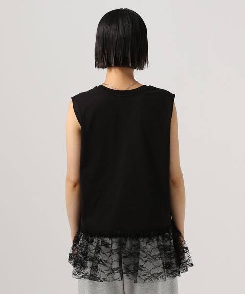 BAYFLOW（ベイフロー）の「レースヘムノースリーブプルオーバー（Tシャツ/カットソー・レディース・オフホワイト/ブラック・FREE）」の13枚目の写真