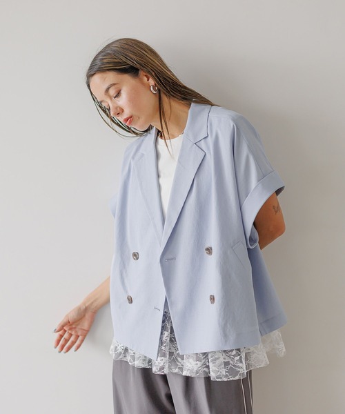 BAYFLOW（ベイフロー）の「レースヘムノースリーブプルオーバー（Tシャツ/カットソー・レディース・オフホワイト/ブラック・FREE）」の22枚目の写真