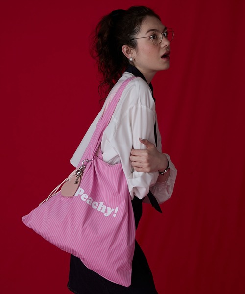 BONLECILL Marche(ボンルシールマルシェ)の「【BONLECILL Marche】カラフル配色ロゴマルシェバッグ/トートバッグ(トートバッグ・レディース・イエロー/ピンク/ブルー・FREE)」の15枚目の写真