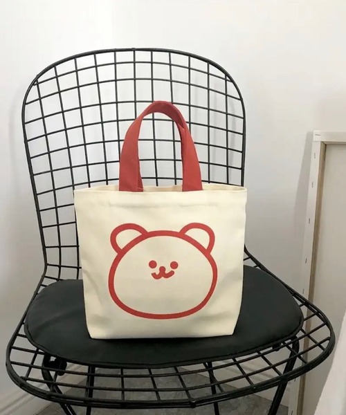 VIBGYOR(ヴィブジョー)の「urbanfemine./くまミニキャンバスバッグ U7306(トートバッグ・レディース・ブラウン/イエロー/ブルー/レッド・FREE)」の4枚目の写真