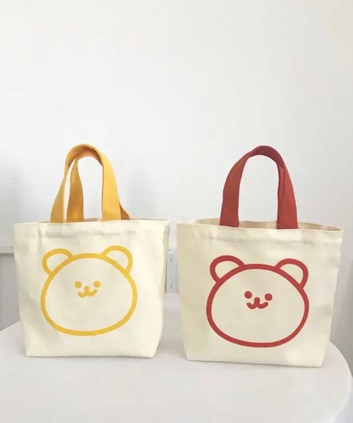 VIBGYOR(ヴィブジョー)の「urbanfemine./くまミニキャンバスバッグ U7306(トートバッグ・レディース・ブラウン/イエロー/ブルー/レッド・FREE)」の1枚目の写真