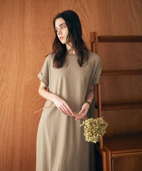 RNA-N（アールエヌエーエヌ）の「D1675 ナチュラルコットンカットソーワンピース（ワンピース・レディース・ブラック/オリーブ/ブラウン・SMALL/MEDIUM）」の3枚目の写真