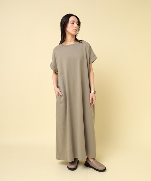 RNA-N（アールエヌエーエヌ）の「D1675 ナチュラルコットンカットソーワンピース（ワンピース・レディース・ブラック/オリーブ/ブラウン・SMALL/MEDIUM）」の9枚目の写真