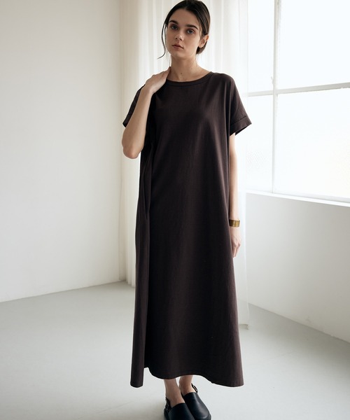 RNA-N（アールエヌエーエヌ）の「D1675 ナチュラルコットンカットソーワンピース（ワンピース・レディース・ブラック/オリーブ/ブラウン・SMALL/MEDIUM）」の13枚目の写真