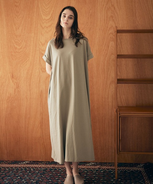 RNA-N（アールエヌエーエヌ）の「D1675 ナチュラルコットンカットソーワンピース（ワンピース・レディース・ブラック/オリーブ/ブラウン・SMALL/MEDIUM）」の19枚目の写真