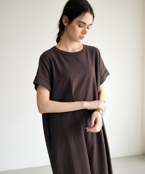 RNA-N（アールエヌエーエヌ）の「D1675 ナチュラルコットンカットソーワンピース（ワンピース・レディース・ブラック/オリーブ/ブラウン・SMALL/MEDIUM）」の15枚目の写真