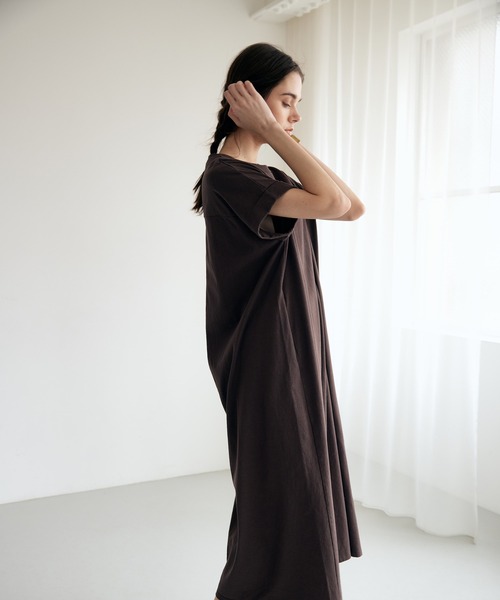 RNA-N（アールエヌエーエヌ）の「D1675 ナチュラルコットンカットソーワンピース（ワンピース・レディース・ブラック/オリーブ/ブラウン・SMALL/MEDIUM）」の16枚目の写真