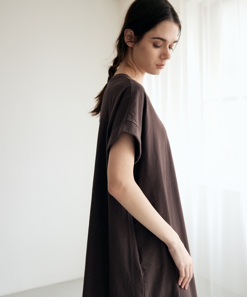 RNA-N（アールエヌエーエヌ）の「D1675 ナチュラルコットンカットソーワンピース（ワンピース・レディース・ブラック/オリーブ/ブラウン・SMALL/MEDIUM）」の18枚目の写真