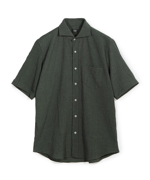 CROWDED CLOSET(クラウデッドクローゼット)の「ポリエステル楊柳サッカーハーフスリーブシャツ(シャツ/ブラウス・メンズ・グリーン/ブルー/ネイビー・02/03)」の2枚目の写真