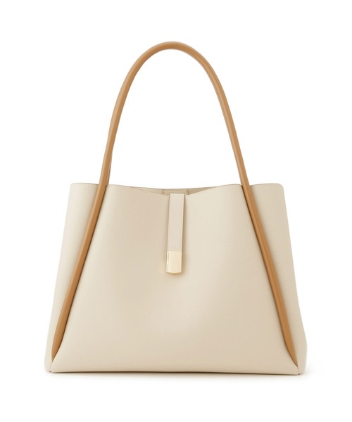 ROPE' PICNIC（ロペピクニック）の「【A4対応】3層フロントベルトデザイントートバッグ（トートバッグ・レディース・ライトグレー/ブラック/オフホワイト・FREE）」の4枚目の写真