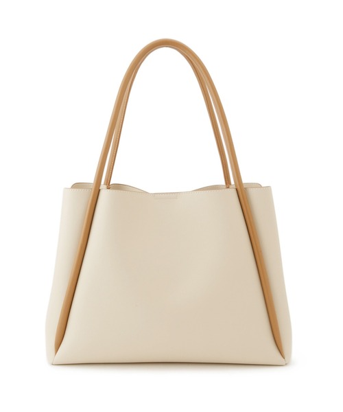 ROPE' PICNIC（ロペピクニック）の「【A4対応】3層フロントベルトデザイントートバッグ（トートバッグ・レディース・ライトグレー/ブラック/オフホワイト・FREE）」の6枚目の写真