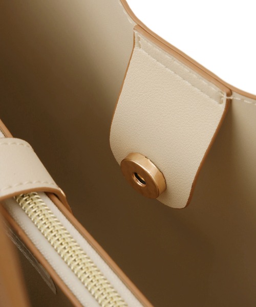 ROPE' PICNIC（ロペピクニック）の「【A4対応】3層フロントベルトデザイントートバッグ（トートバッグ・レディース・ライトグレー/ブラック/オフホワイト・FREE）」の9枚目の写真