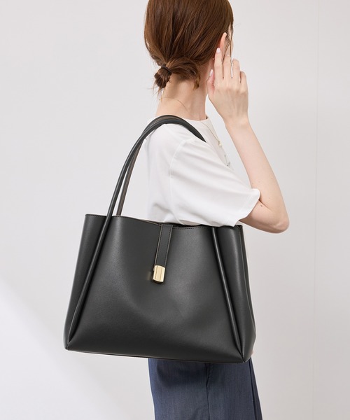 セール】【A4対応】3層フロントベルトデザイントートバッグ（トート