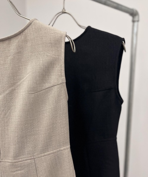 ISOOK(アイスー)の「リネンライクコンビネゾン (chiica original) / オールインワン ジャンプスーツ パンツ きれいめ カジュアル 夏(つなぎ/オールインワン・レディース・ベージュ/ブラック・FREE)」の17枚目の写真