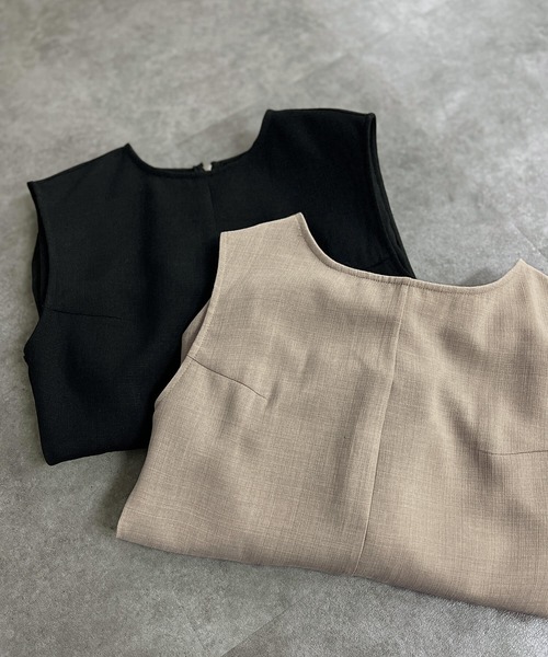 ISOOK(アイスー)の「リネンライクコンビネゾン (chiica original) / オールインワン ジャンプスーツ パンツ きれいめ カジュアル 夏(つなぎ/オールインワン・レディース・ベージュ/ブラック・FREE)」の19枚目の写真