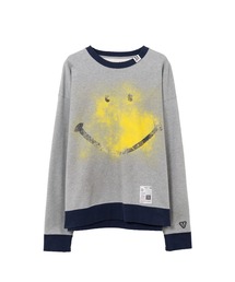 Maison MIHARA YASUHIRO | Smily Face Printed Distressed Ringer Sweatshirt(スウェット)