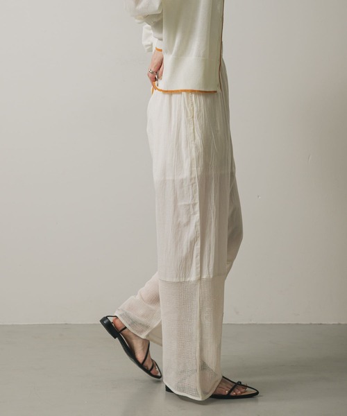 SENSE OF PLACE by URBAN RESEARCH（センスオブプレイスバイアーバンリサーチ）の「インドシシュウメッシュイージーパンツ（その他パンツ・レディース・アイボリー/ブルー/チャコールグレー・ONE）」の11枚目の写真