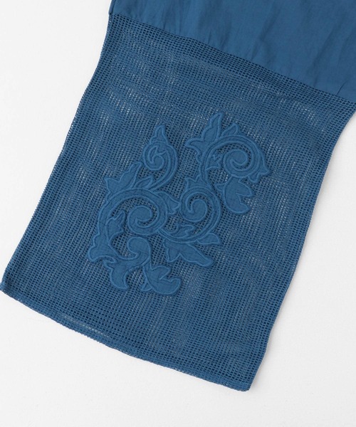 SENSE OF PLACE by URBAN RESEARCH（センスオブプレイスバイアーバンリサーチ）の「インドシシュウメッシュイージーパンツ（その他パンツ・レディース・アイボリー/ブルー/チャコールグレー・ONE）」の15枚目の写真