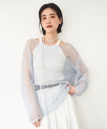 かぎ編みオーバーサイズトップス