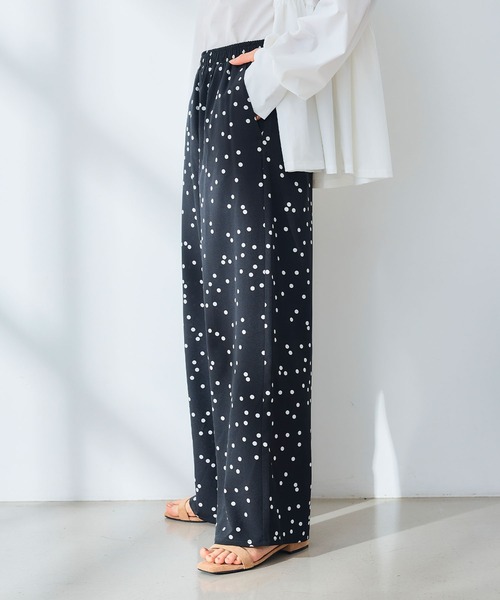 CROSS FUNCTION（クロスファンクション）の「《吸水速乾》エブ楽 ドライイージープリントワイドパンツ【CROSS FUNCTION/クロスファンクション】（その他パンツ・レディース・ブラック/ブラック×ホワイト/ブラック系その他2/ブラック系その他・M/L）」の6枚目の写真