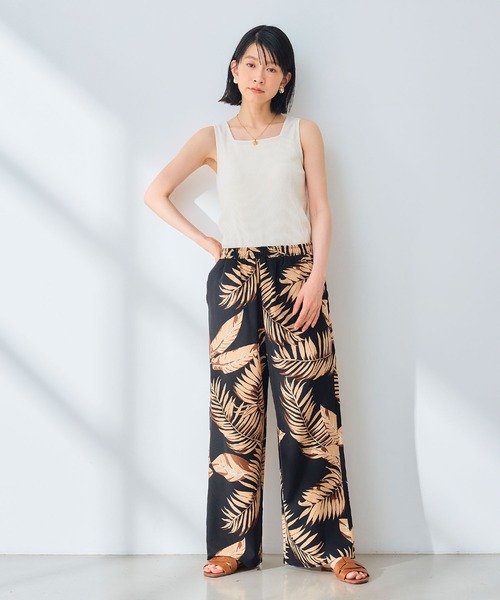 CROSS FUNCTION（クロスファンクション）の「《吸水速乾》エブ楽 ドライイージープリントワイドパンツ【CROSS FUNCTION/クロスファンクション】（その他パンツ・レディース・ブラック/ブラック×ホワイト/ブラック系その他2/ブラック系その他・M/L）」の14枚目の写真