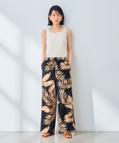 CROSS FUNCTION（クロスファンクション）の「《吸水速乾》エブ楽 ドライイージープリントワイドパンツ【CROSS FUNCTION/クロスファンクション】（その他パンツ・レディース・ブラック/ブラック×ホワイト/ブラック系その他2/ブラック系その他・M/L）」の15枚目の写真