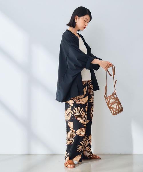 CROSS FUNCTION（クロスファンクション）の「《吸水速乾》エブ楽 ドライイージープリントワイドパンツ【CROSS FUNCTION/クロスファンクション】（その他パンツ・レディース・ブラック/ブラック×ホワイト/ブラック系その他2/ブラック系その他・M/L）」の11枚目の写真