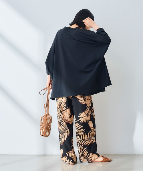 CROSS FUNCTION（クロスファンクション）の「《吸水速乾》エブ楽 ドライイージープリントワイドパンツ【CROSS FUNCTION/クロスファンクション】（その他パンツ・レディース・ブラック/ブラック×ホワイト/ブラック系その他2/ブラック系その他・M/L）」の12枚目の写真