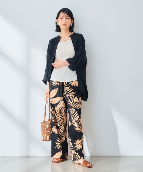 CROSS FUNCTION（クロスファンクション）の「《吸水速乾》エブ楽 ドライイージープリントワイドパンツ【CROSS FUNCTION/クロスファンクション】（その他パンツ・レディース・ブラック/ブラック×ホワイト/ブラック系その他2/ブラック系その他・M/L）」の7枚目の写真