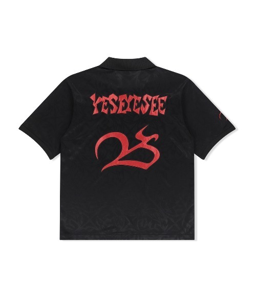 YESEYESEE(イエスアイシー)の「Y.E.S Jacquard Football tee(Tシャツ/カットソー・メンズ・ブルー/ブラック・S/M/L/XL)」の3枚目の写真