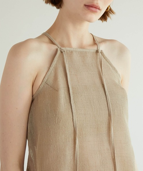 la peau de gem トップス LA PEAU DE GEM】two piece linen like tops/2ピースリネン
