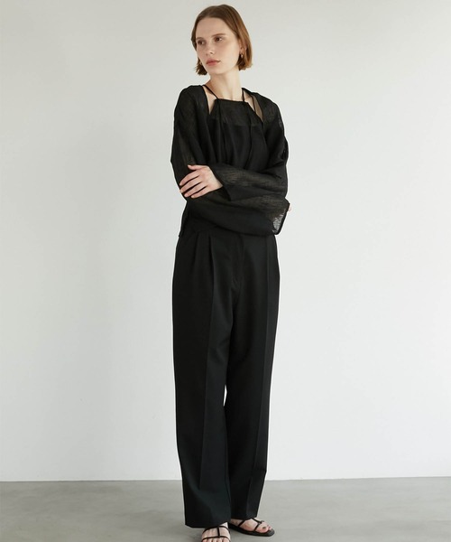 LA PEAU DE GEM】two piece linen like tops/2ピースリネン