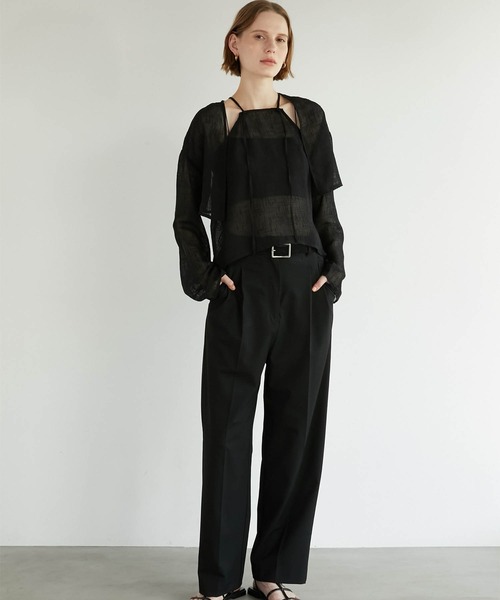 LA PEAU DE GEM】two piece linen like tops/2ピースリネン
