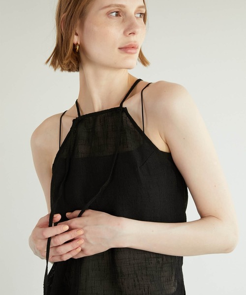 LA PEAU DE GEM 2ピースリネンライクトップス セール】【LA PEAU DE GEM】two piece linen like tops/2ピース