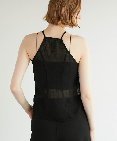 la peau de gem トップス LA PEAU DE GEM】two piece linen like tops/2ピースリネン