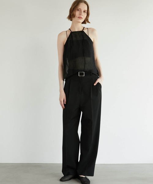 セール】【LA PEAU DE GEM】two piece linen like tops/2ピース
